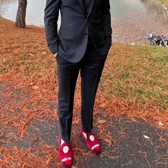 Red Velvet Loafers - Picture 10 of 10